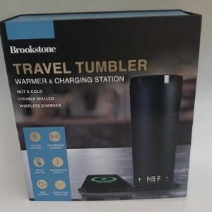 Brookstone Black Travel Tumbler Warmer & Charging Station